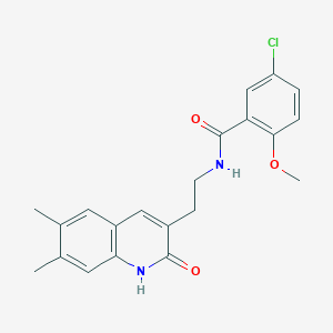 5-chloro-N-[2-(6,7-dimethyl-2-oxo-1H-quinolin-3-yl)ethyl]-2-methoxybenzamide