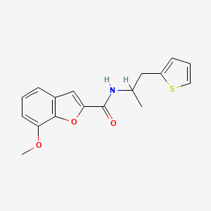 molecular formula C17H17NO3S B2811220 7-methoxy-N-(1-(thiophen-2-yl)propan-2-yl)benzofuran-2-carboxamide CAS No. 1209684-77-4