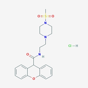 molecular formula C21H26ClN3O4S B2811221 N-(2-(4-(methylsulfonyl)piperazin-1-yl)ethyl)-9H-xanthene-9-carboxamide hydrochloride CAS No. 2034575-92-1