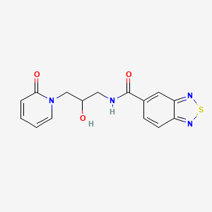molecular formula C15H14N4O3S B2811224 N-(2-hydroxy-3-(2-oxopyridin-1(2H)-yl)propyl)benzo[c][1,2,5]thiadiazole-5-carboxamide CAS No. 1798041-72-1