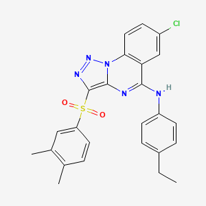 molecular formula C25H22ClN5O2S B2811226 7-chloro-3-[(3,4-dimethylphenyl)sulfonyl]-N-(4-ethylphenyl)[1,2,3]triazolo[1,5-a]quinazolin-5-amine CAS No. 893788-63-1