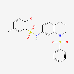 2-methoxy-5-methyl-N-(1-(phenylsulfonyl)-1,2,3,4-tetrahydroquinolin-7-yl)benzenesulfonamide