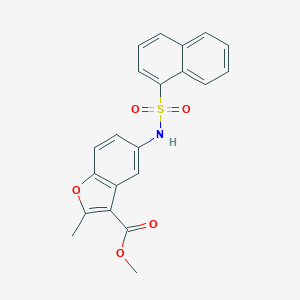 molecular formula C21H17NO5S B281123 Methyl 2-methyl-5-[(1-naphthylsulfonyl)amino]-1-benzofuran-3-carboxylate 