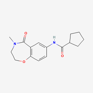 molecular formula C16H20N2O3 B2811232 N-(4-methyl-5-oxo-2,3-dihydro-1,4-benzoxazepin-7-yl)cyclopentanecarboxamide CAS No. 922000-67-7