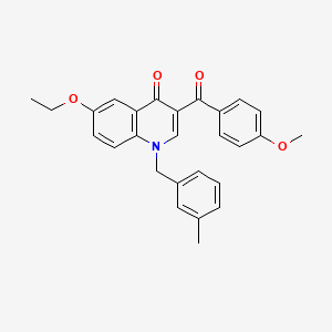 6-Ethoxy-3-(4-methoxybenzoyl)-1-[(3-methylphenyl)methyl]quinolin-4-one