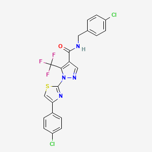 molecular formula C21H13Cl2F3N4OS B2811237 N-(4-chlorobenzyl)-1-[4-(4-chlorophenyl)-1,3-thiazol-2-yl]-5-(trifluoromethyl)-1H-pyrazole-4-carboxamide CAS No. 321998-54-3