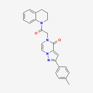 molecular formula C24H22N4O2 B2811240 5-(2-(3,4-dihydroquinolin-1(2H)-yl)-2-oxoethyl)-2-(p-tolyl)pyrazolo[1,5-a]pyrazin-4(5H)-one CAS No. 941921-32-0