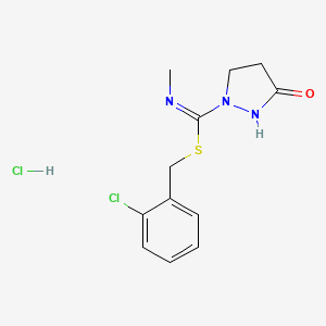 1-[(1Z)-{[(2-chlorophenyl)methyl]sulfanyl}(methylimino)methyl]pyrazolidin-3-one hydrochloride