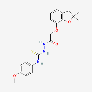 molecular formula C20H23N3O4S B2811247 1-[[2-[(2,2-二甲基-3H-1-苯并呋喃-7-基)氧基]乙酰]氨基]-3-(4-甲氧基苯基)硫脲 CAS No. 497060-36-3