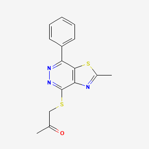 molecular formula C15H13N3OS2 B2811249 1-((2-Methyl-7-phenylthiazolo[4,5-d]pyridazin-4-yl)thio)propan-2-one CAS No. 946334-56-1