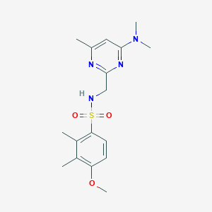 molecular formula C17H24N4O3S B2811251 N-((4-(dimethylamino)-6-methylpyrimidin-2-yl)methyl)-4-methoxy-2,3-dimethylbenzenesulfonamide CAS No. 1797329-60-2