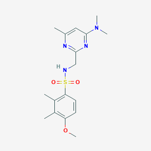 molecular formula C17H24N4O3S B2811251 N-((4-(二甲胺)-6-甲基嘧啶-2-基)甲基)-4-甲氧基-2,3-二甲基苯磺酰胺 CAS No. 1797329-60-2