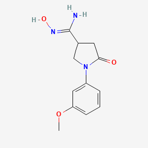 molecular formula C12H15N3O3 B2811252 N'-hydroxy-1-(3-methoxyphenyl)-5-oxopyrrolidine-3-carboximidamide CAS No. 2062902-50-3