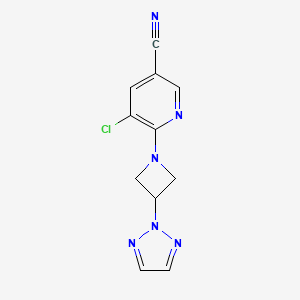 molecular formula C11H9ClN6 B2811253 5-Chloro-6-[3-(triazol-2-yl)azetidin-1-yl]pyridine-3-carbonitrile CAS No. 2415600-39-2