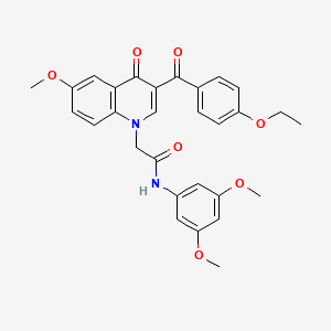 molecular formula C29H28N2O7 B2811255 N-(3,5-dimethoxyphenyl)-2-[3-(4-ethoxybenzoyl)-6-methoxy-4-oxoquinolin-1-yl]acetamide CAS No. 866349-86-2