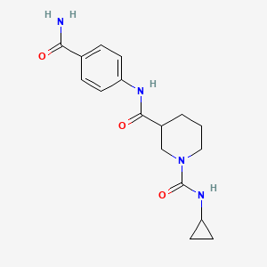molecular formula C17H22N4O3 B2811258 N3-(4-carbamoylphenyl)-N1-cyclopropylpiperidine-1,3-dicarboxamide CAS No. 1219903-57-7