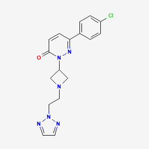 molecular formula C17H17ClN6O B2811261 6-(4-Chlorophenyl)-2-[1-[2-(triazol-2-yl)ethyl]azetidin-3-yl]pyridazin-3-one CAS No. 2380145-02-6