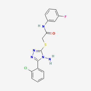 2-((4-amino-5-(2-chlorophenyl)-4H-1,2,4-triazol-3-yl)thio)-N-(3-fluorophenyl)acetamide