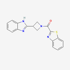 molecular formula C18H14N4OS B2811263 (3-(1H-benzo[d]imidazol-2-yl)azetidin-1-yl)(benzo[d]thiazol-2-yl)methanone CAS No. 1334370-67-0