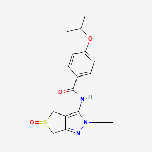N-(2-tert-butyl-5-oxo-4,6-dihydrothieno[3,4-c]pyrazol-3-yl)-4-propan-2-yloxybenzamide