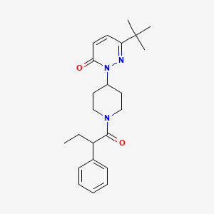 molecular formula C23H31N3O2 B2811267 6-Tert-butyl-2-[1-(2-phenylbutanoyl)piperidin-4-yl]pyridazin-3-one CAS No. 2310158-57-5