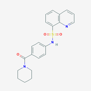 molecular formula C21H21N3O3S B281127 N-[4-(1-piperidinylcarbonyl)phenyl]-8-quinolinesulfonamide 