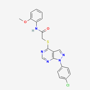 molecular formula C20H16ClN5O2S B2811274 2-((1-(4-chlorophenyl)-1H-pyrazolo[3,4-d]pyrimidin-4-yl)thio)-N-(2-methoxyphenyl)acetamide CAS No. 578733-80-9