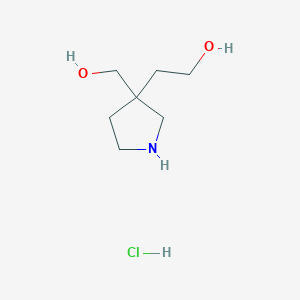 molecular formula C7H16ClNO2 B2811279 2-(3-(羟甲基)吡咯烷-3-基)乙醇盐酸盐 CAS No. 2219376-83-5