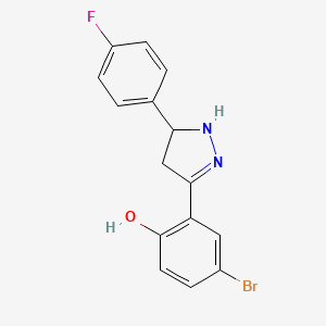 molecular formula C15H12BrFN2O B2811284 4-bromo-2-(5-(4-fluorophenyl)-4,5-dihydro-1H-pyrazol-3-yl)phenol CAS No. 610277-31-1