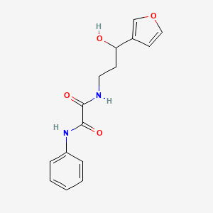 molecular formula C15H16N2O4 B2811292 N1-(3-(furan-3-yl)-3-hydroxypropyl)-N2-phenyloxalamide CAS No. 1428364-88-8