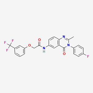 molecular formula C24H17F4N3O3 B2811296 N-(3-(4-fluorophenyl)-2-methyl-4-oxo-3,4-dihydroquinazolin-6-yl)-2-(3-(trifluoromethyl)phenoxy)acetamide CAS No. 1105207-41-7