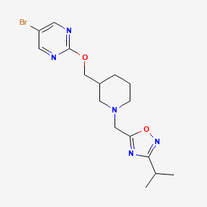 5-[[3-[(5-Bromopyrimidin-2-yl)oxymethyl]piperidin-1-yl]methyl]-3-propan-2-yl-1,2,4-oxadiazole