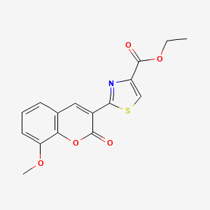 molecular formula C16H13NO5S B2811307 Ethyl 2-(8-methoxy-2-oxochromen-3-yl)-1,3-thiazole-4-carboxylate CAS No. 637753-77-6