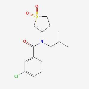 molecular formula C15H20ClNO3S B2811311 3-chloro-N-(1,1-dioxidotetrahydrothiophen-3-yl)-N-isobutylbenzamide CAS No. 898413-53-1