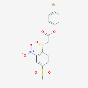 molecular formula C15H12BrNO7S2 B2811313 (4-Bromophenyl) 2-(4-methylsulfonyl-2-nitrophenyl)sulfinylacetate CAS No. 957480-78-3