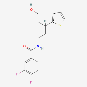 molecular formula C16H17F2NO2S B2811317 3,4-二氟-N-(5-羟基-3-(噻吩-2-基)戊基)苯甲酰胺 CAS No. 2034480-40-3