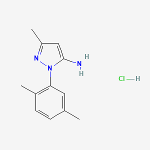 molecular formula C12H16ClN3 B2811318 1-(2,5-dimethylphenyl)-3-methyl-1H-pyrazol-5-amine hydrochloride CAS No. 1049750-94-8