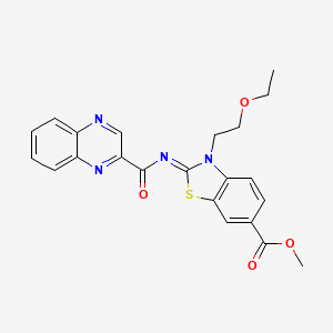(Z)-methyl 3-(2-ethoxyethyl)-2-((quinoxaline-2-carbonyl)imino)-2,3-dihydrobenzo[d]thiazole-6-carboxylate