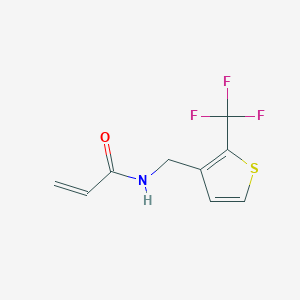 molecular formula C9H8F3NOS B2811325 N-[[2-(Trifluoromethyl)thiophen-3-yl]methyl]prop-2-enamide CAS No. 2361639-62-3