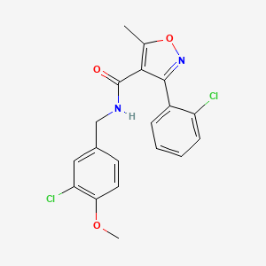 molecular formula C19H16Cl2N2O3 B2811331 N-[(3-chloro-4-methoxyphenyl)methyl]-3-(2-chlorophenyl)-5-methyl-1,2-oxazole-4-carboxamide CAS No. 478259-45-9