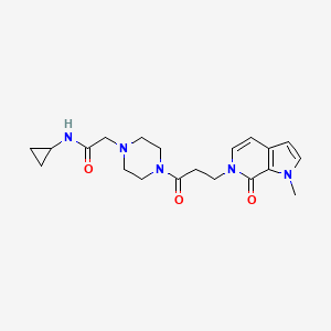 N-cyclopropyl-2-[4-(3-{1-methyl-7-oxo-1H,6H,7H-pyrrolo[2,3-c]pyridin-6-yl}propanoyl)piperazin-1-yl]acetamide