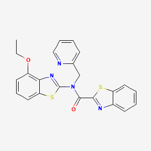 molecular formula C23H18N4O2S2 B2811338 N-(4-ethoxybenzo[d]thiazol-2-yl)-N-(pyridin-2-ylmethyl)benzo[d]thiazole-2-carboxamide CAS No. 922832-11-9