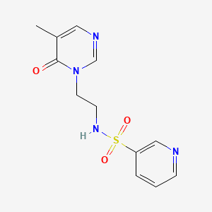 molecular formula C12H14N4O3S B2811339 N-(2-(5-methyl-6-oxopyrimidin-1(6H)-yl)ethyl)pyridine-3-sulfonamide CAS No. 1797175-27-9