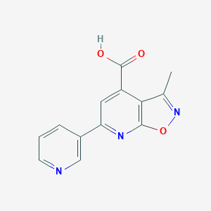 molecular formula C13H9N3O3 B2811340 3-Methyl-6-(3-pyridyl)isoxazolo[5,4-b]pyridine-4-carboxylic acid CAS No. 953745-07-8