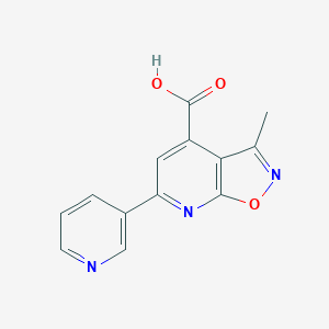 molecular formula C13H9N3O3 B2811340 3-甲基-6-(3-吡啶基)异噁唑并[5,4-b]吡啶-4-羧酸 CAS No. 953745-07-8