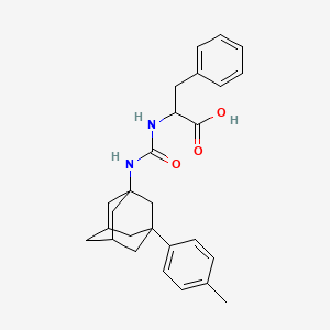 molecular formula C27H32N2O3 B2811341 2-({[3-(4-Methylphenyl)adamantanyl]amino}carbonylamino)-3-phenylpropanoic acid CAS No. 1025725-37-4