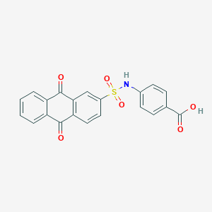molecular formula C21H13NO6S B281135 4-{[(9,10-Dioxo-9,10-dihydro-2-anthracenyl)sulfonyl]amino}benzoic acid 