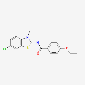 molecular formula C17H15ClN2O2S B2811355 N-(6-chloro-3-methyl-1,3-benzothiazol-2-ylidene)-4-ethoxybenzamide CAS No. 392326-47-5