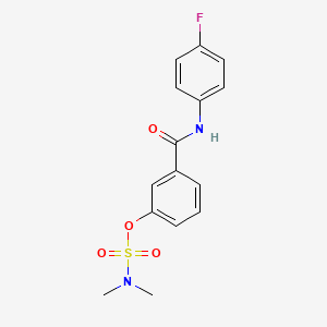 molecular formula C15H15FN2O4S B2811357 3-[(4-fluoroanilino)carbonyl]phenyl-N,N-dimethylsulfamate CAS No. 338405-86-0