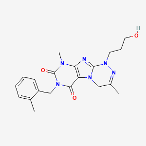 1-(3-hydroxypropyl)-3,9-dimethyl-7-(2-methylbenzyl)-1,4-dihydro-[1,2,4]triazino[3,4-f]purine-6,8(7H,9H)-dione